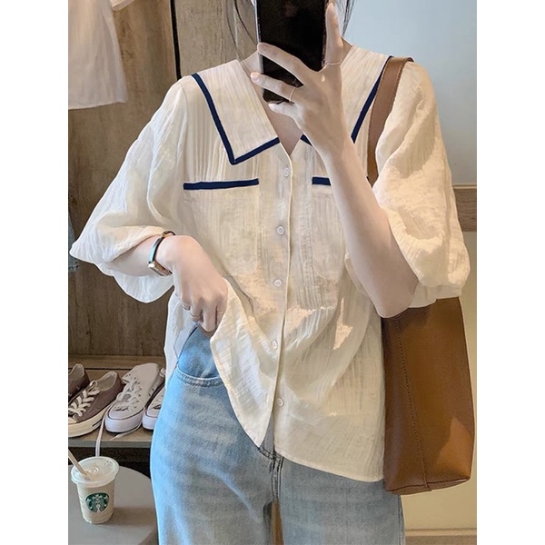 Áo kiểu viền bigsize 55-90kg (hàng qc)