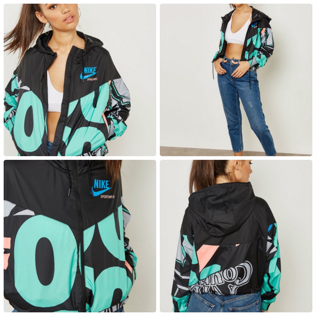 Áo khoác dù Nike chính hãng màu xanh 2 lớp có mũ trùm đầu vải dù xịn lót lưới cách nhiệt bên trong