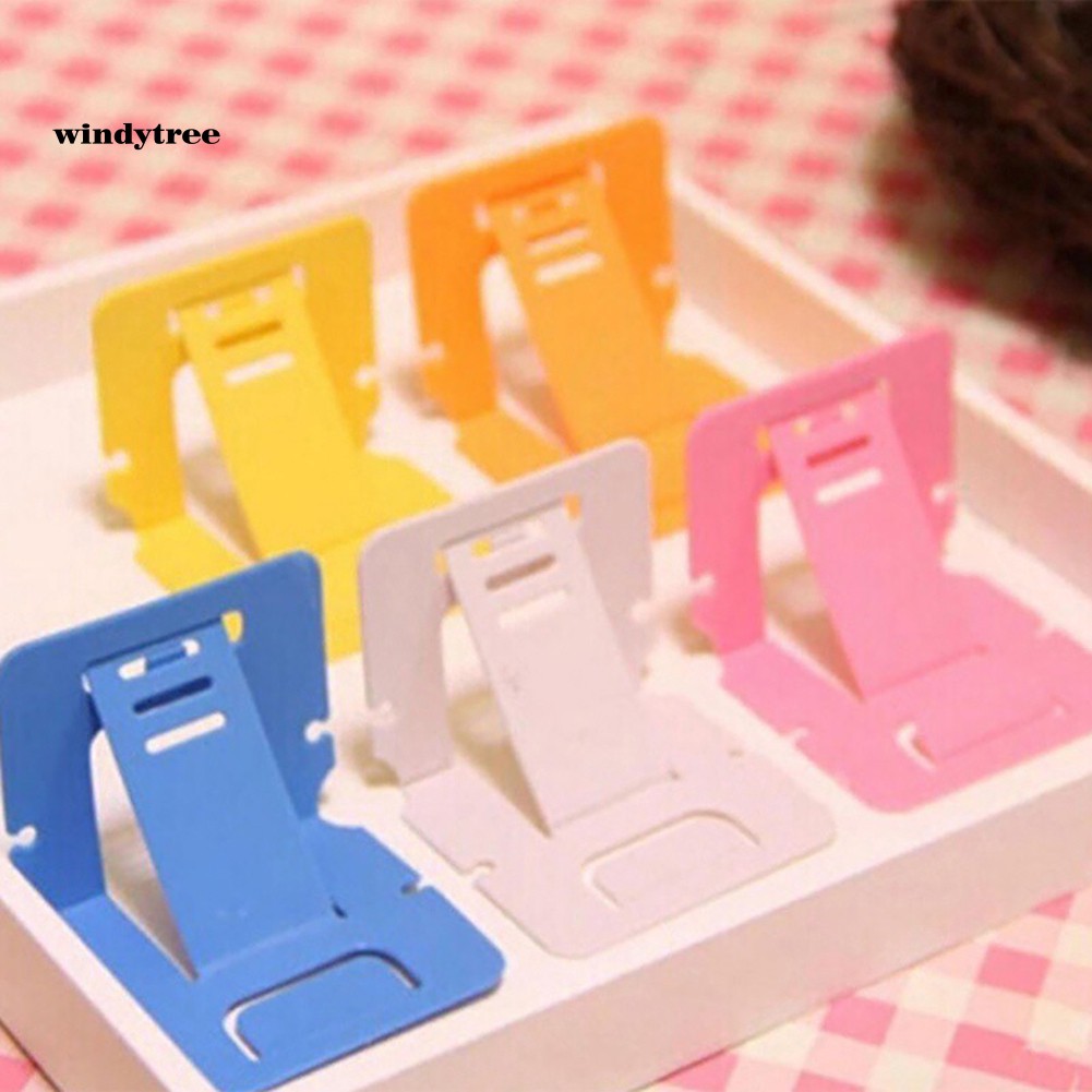 WDTE 5Pcs Lazy Plastic Universal Portable Foldable Card Mobile Phone Stand Holder