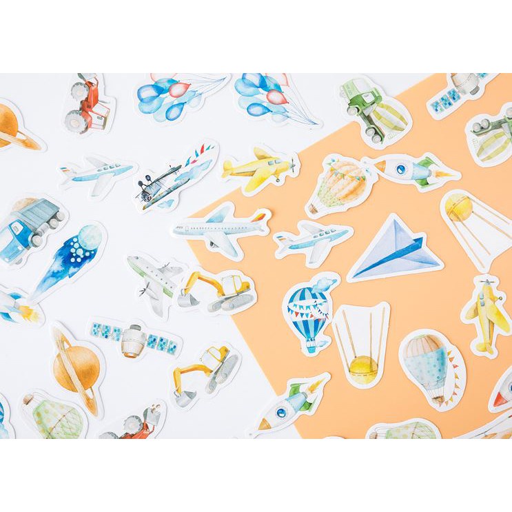 Bộ 46 Sticker Hàn Quốc hoạt hình dán trang trí E34