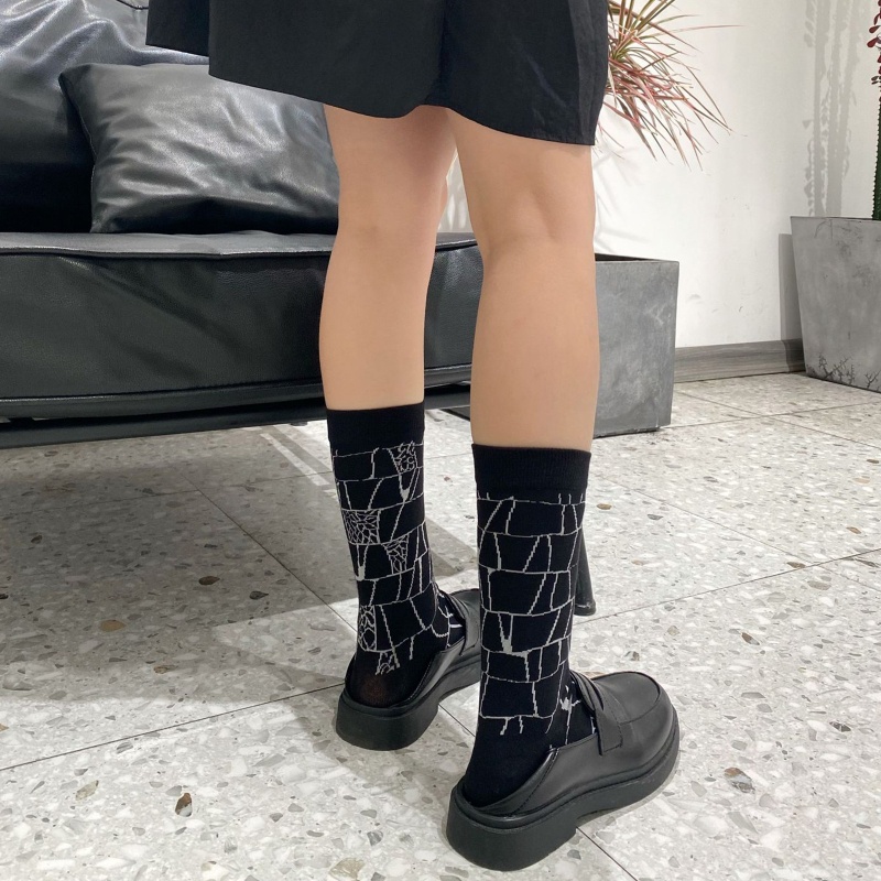 Vớ bất đối xứng đơn giản phong cách Nhật Bản thời trang thu đông sáng tạo cho cặp đôi