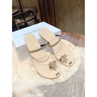 DÉP QUAI NGANG XỎ NGÓN ĐÍNH ĐÁ PHẦN QUAI DÉP SANG TRỌNG ĐẾ DÉP MẢNH (HÌNH THẬT)