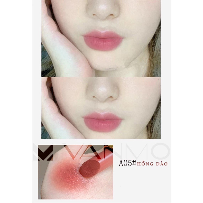 Son Nhung Lì HLLR Tông Màu Đậm Chất Nhung Mịn Không Khô Môi Bền Màu Lâu Trôi 8 Tông Màu Tươi Trẻ HOT