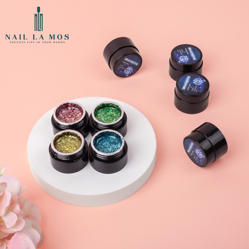 Gel nhũ ánh kim cương Misscheering chính hãng cực đẹp - Gel nhũ platinum nail vẽ móng sang chảnh lấp lánh (lẻ 1 hũ)
