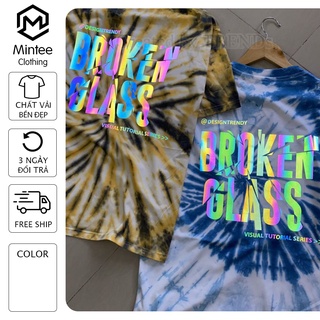 Áo thun loang tiedye phản quang BROKEN GLASS bảy màu,Áo thun loang màu,Áo thun Unisex, Áo thun form rộng, Áo phản quang