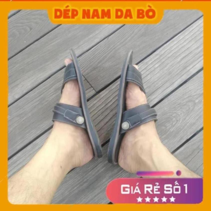 🍊 [Sale 3/3] [FREESHIP - Toàn Quốc] Dép Nam Da Bò - Dép Quai Hậu Quai Chữ Z Màu Đen Sale 11 -op1 🍊 : , "