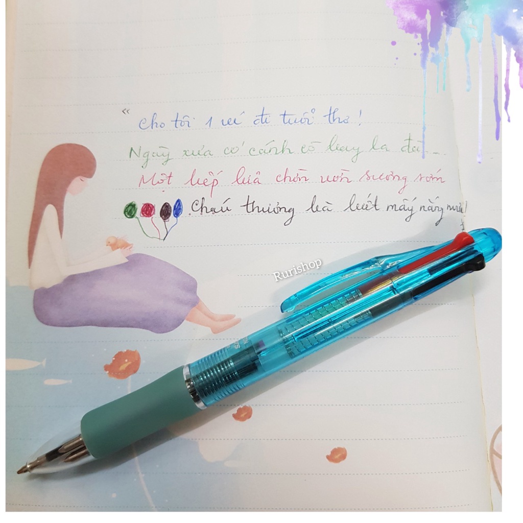 Set 3 bút bi 4 màu Nhật Bản