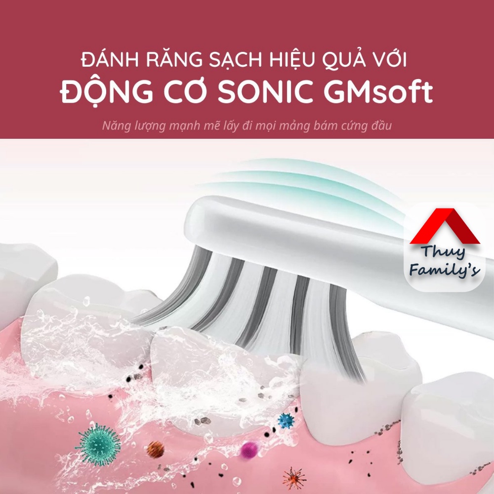Bàn chải điện tự động MPARROT X100, Bàn chải đánh răng điện chống nước IPX7 tặng kèm đầu bàn chải điện DHA