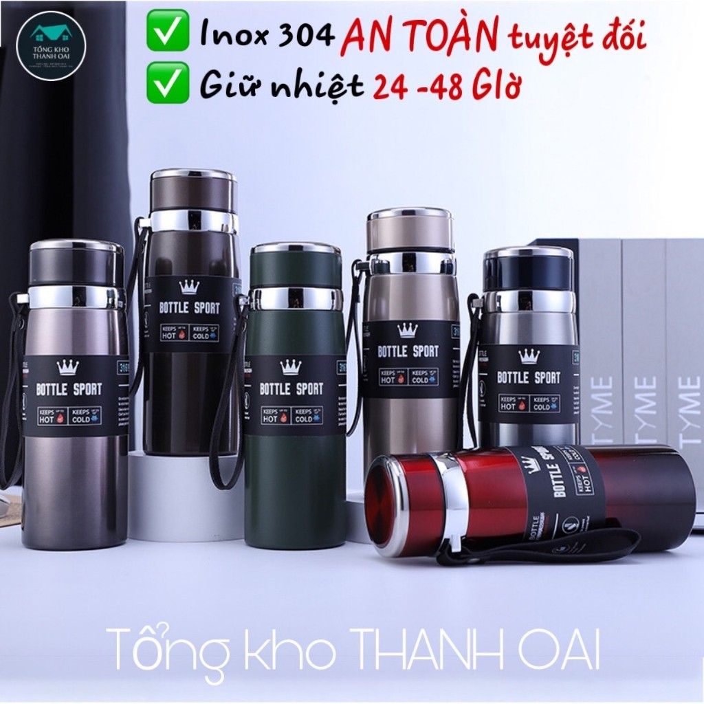 Bình Giữ Nhiệt Bình Nước Inox 304 XINLANG Giữ Nhiệt Tốt Dung Tích 1000ml Kiểu Dáng Siêu Đẹp 2 Lớp INOX