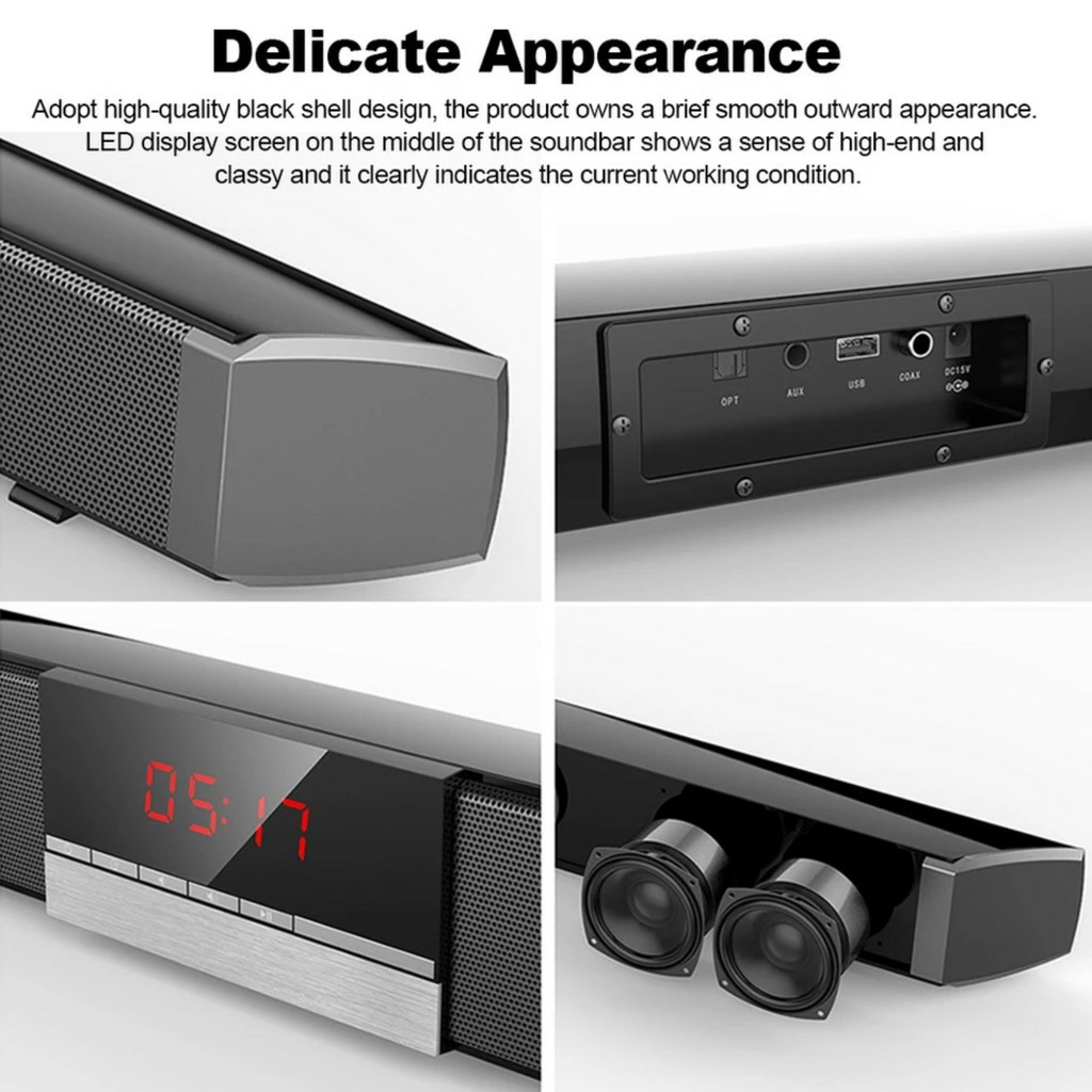 Loa Soundbar tivi 3D âm thanh nổi sống động kết nối không dây SR100 PLUS
