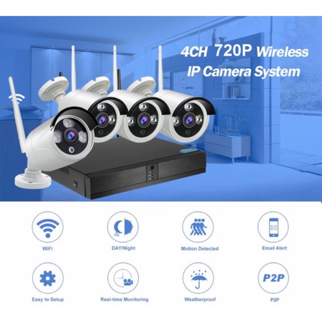 BỘ KIT 4 CAMERA IP KHÔNG DÂY 960P