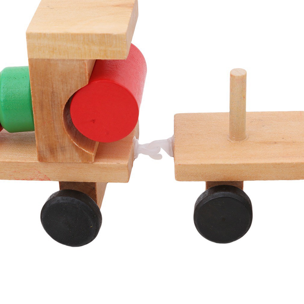 [Đồ chơi gỗ] Tàu gỗ 3 toa hình khối phát triển trí tuệ cho bé Master Kids