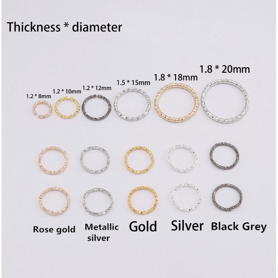 Vòng Nhẫn Kim Loại 8 /10/12 /15 / 20mm Làm Trang Sức Chuyên Dụng