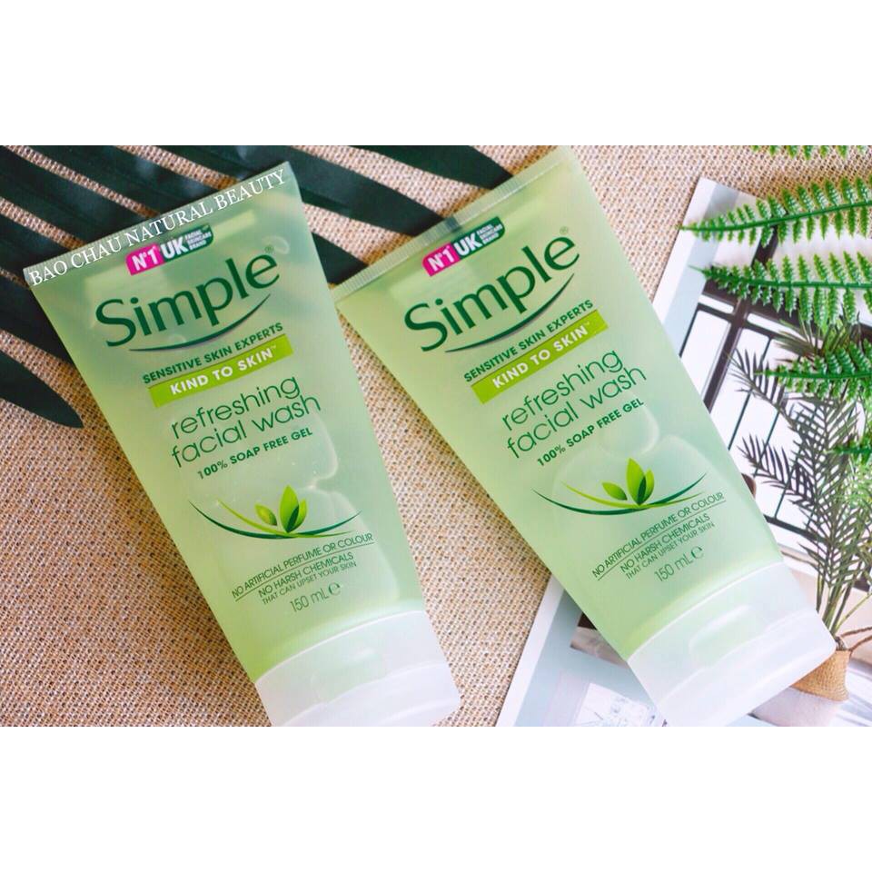 SỮA RỬA MẶT Simple refreshing facial wash UK 150ml