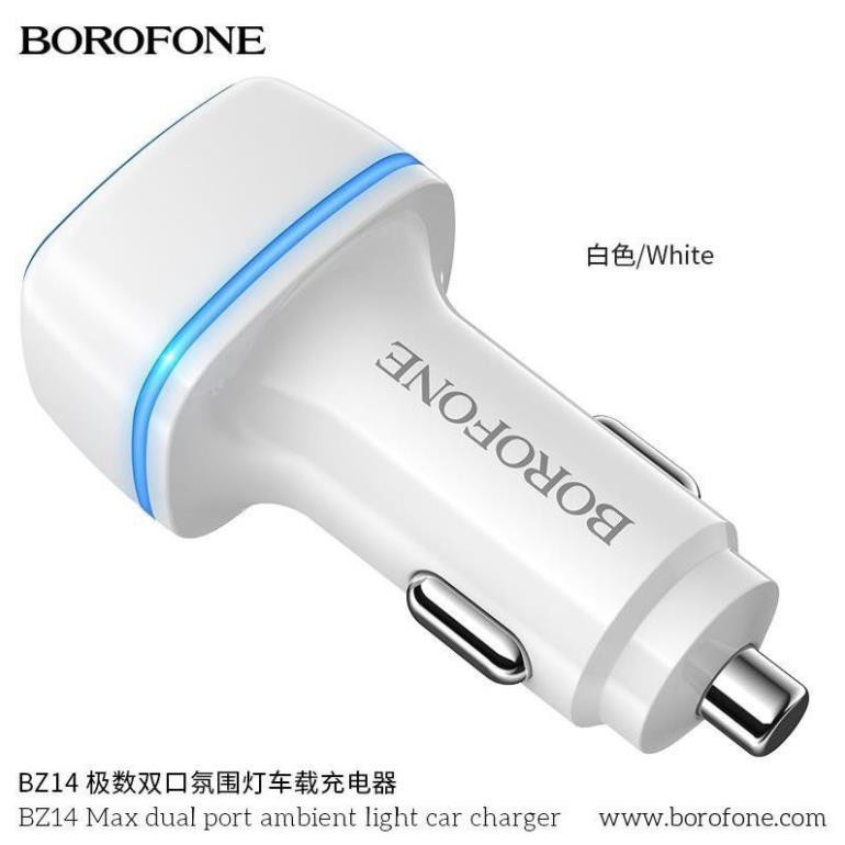 CÓC SẠC XE HƠI BOROFONE BZ14 SẠC NHANH (2.4A-12W) (2USB) Loại Tốt Có Hộp