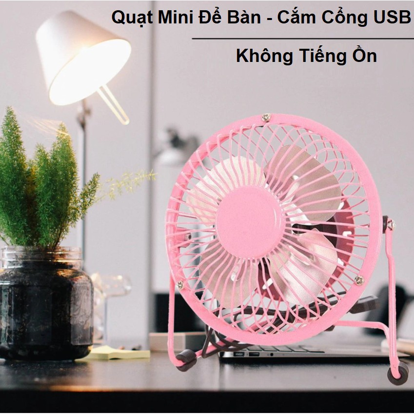 ⚡️Giá Hủy Diệt⚡️Quạt Điện Mini, Lồng Sắt Để Bàn Cắm Cổng USB 5V - Lồng Sắt - Cực Êm - Siêu Bền