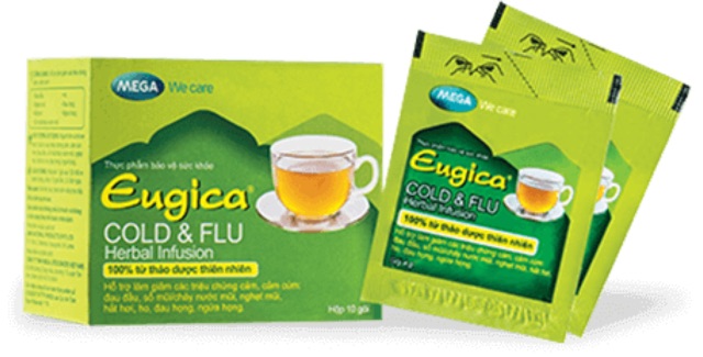 Trà thảo mộc Eugica Cold & Flu Herbal Infusion (100% từ thảo dược thiên nhiên)(cảm,cảm cúm:đau đầu,sổ mũi,nghẹt mũi,ho..