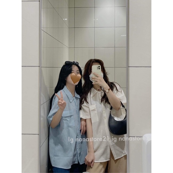 Áo sơ mi xốp basic Nana21 Nanastore21