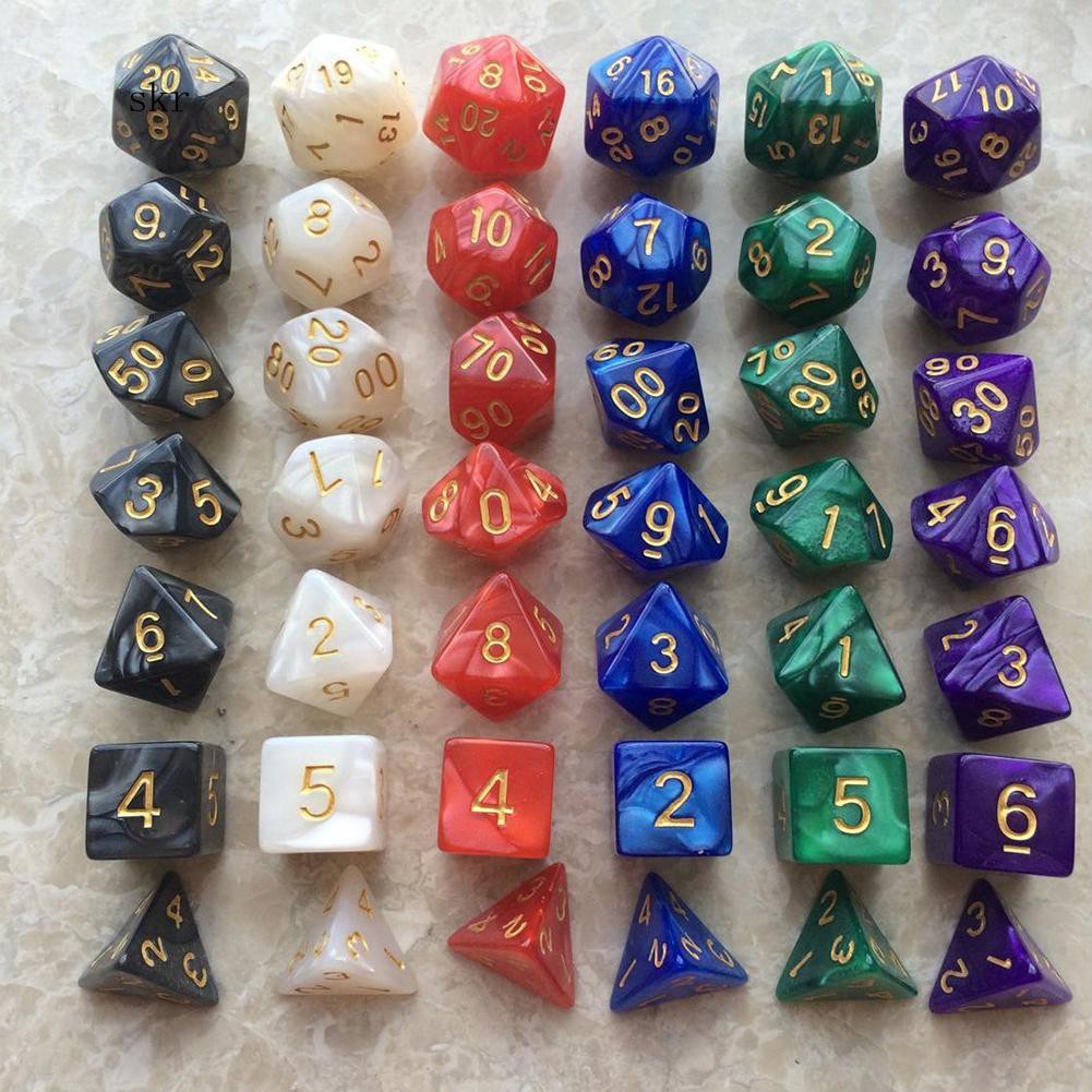 Set 7 xí ngầu đa diện cho trò chơi Dungeons Dragons