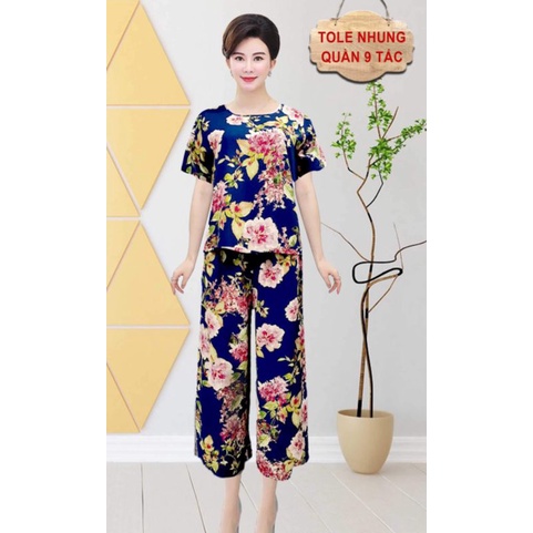 Bộ tole nhung 9tấc cao cấp sang trọng dành cho người trung niên (50-80kg)