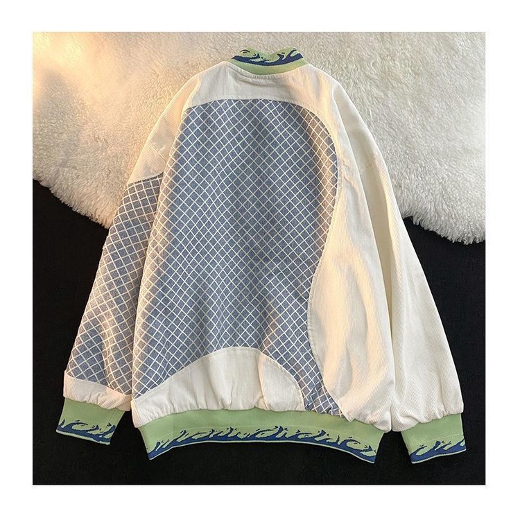 Áo khoác bóng chày sọc retro cổ điển cho nam và nữ