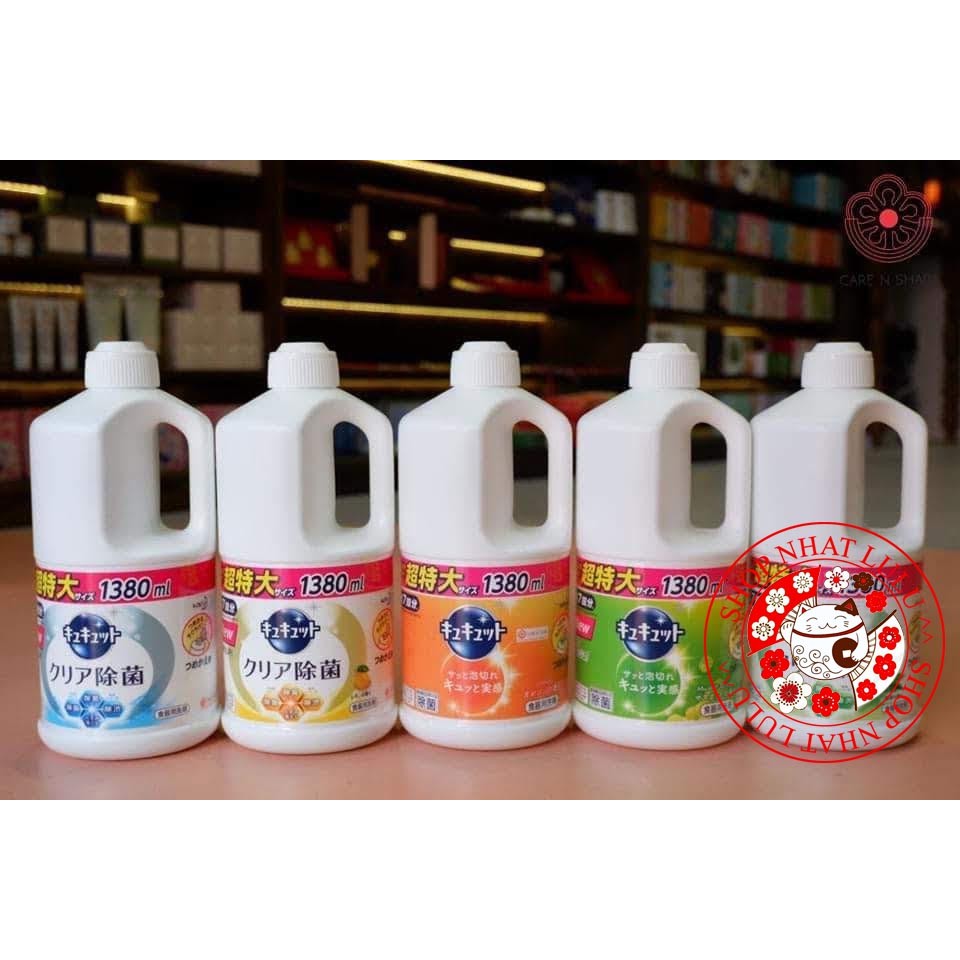 Nước rửa chén bát Kao 1380 ml Nhật bản đậm đặc (nước rửa bát Kao)