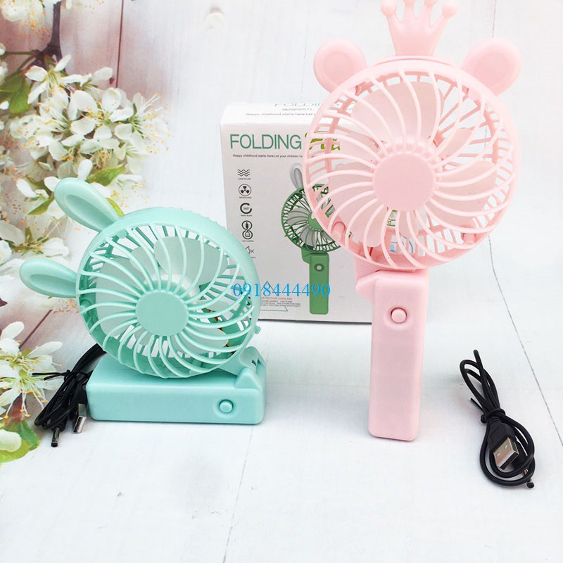 [Loại bền-chọn màu] Quạt mini tích điện sạc USB 2 kiểu đứng tiện dụng