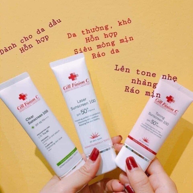 Sét Kem Chống Nắng ❤️CHINH HÃNG❤️ Cell Fusion C Toninf Suncreen 100 [ 50ml + 10ml] - Hàn Quốc