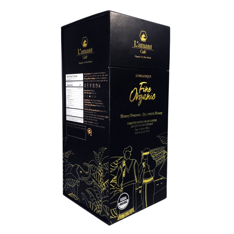 Cà phê hữu cơ hạt Fine Organic 100gr - L'amant Café Fine Organic