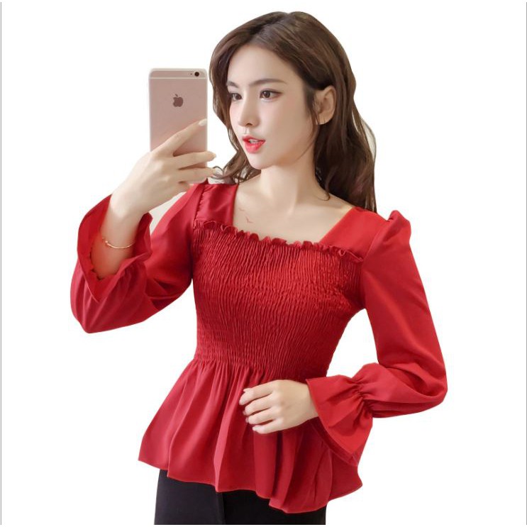 Áo kiểu nữ vải bèo cổ tay xòe dễ thương-nhiều màu | BigBuy360 - bigbuy360.vn