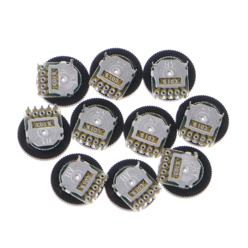 10 Chiết Áp B103 16x2mm 10K Ohm Hai Mặt Bánh Xe