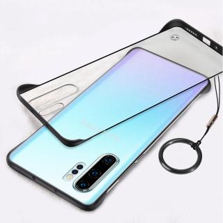 Frameless Case For Samsung Galaxy Note 10 Plus 5G Ultra Thin Matte PC Translucent Shockproof Back Cover+Ring Strap
