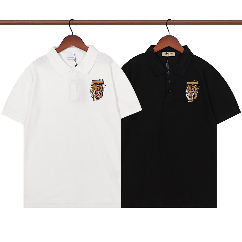 Áo Thun Polo Cotton Tay Ngắn Thêu Hình Hổ Thời Trang Thể Thao Unisex