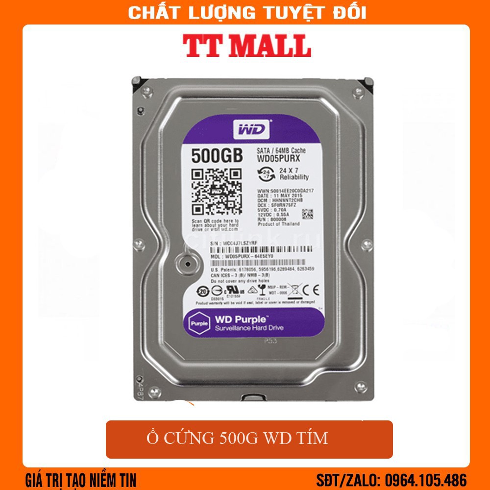 HDD 500G tím WD purple chuyên dụng camera