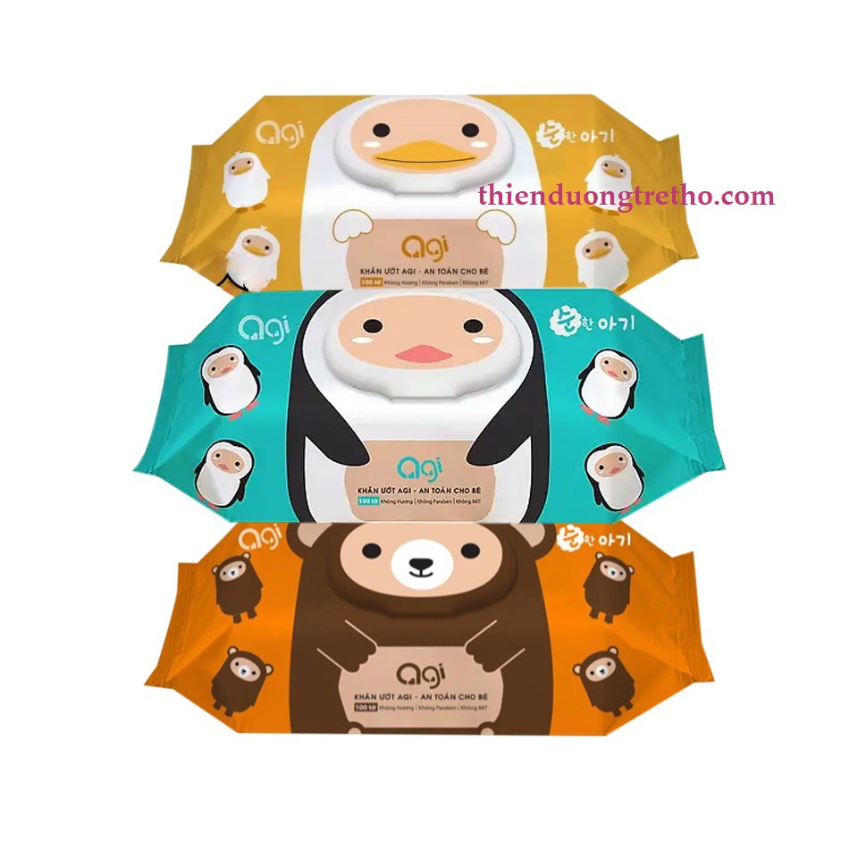 Khăn ướt không mùi Agi 100 tờ