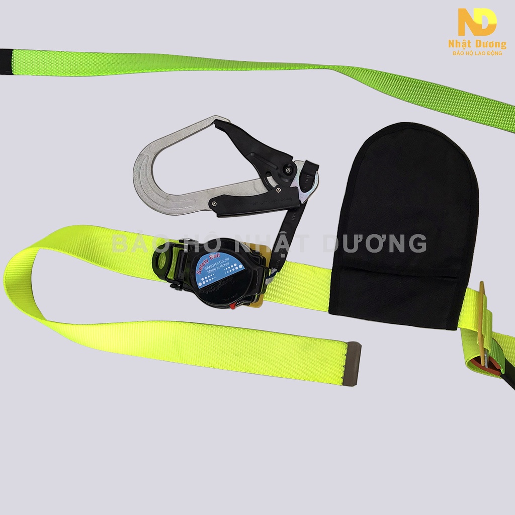 Dây bảo hộ lao động 2 móc thép thu rút tự động BR22, Dây đai an toàn Nhật Dương cao cấp