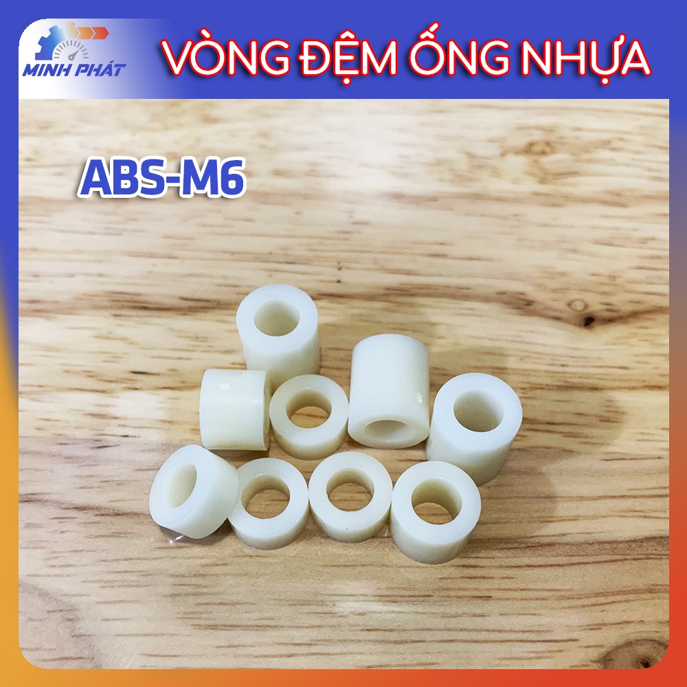 Ống lông đền long đen cục canh nhựa m6 lỗ 6mm ABS