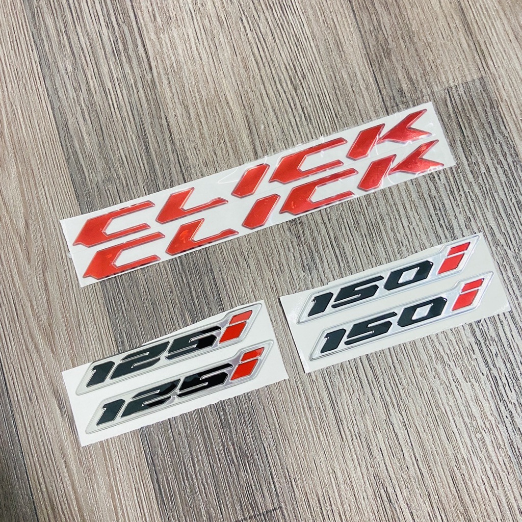 (MÀU ĐỎ) COMBO TEM CHỮ CLICK VÀ SỐ 125i, 150i HÀNG BAO ĐẸP