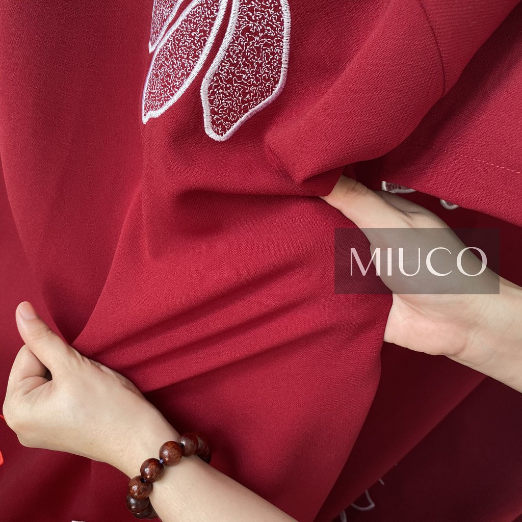 Đầm Trung Niên Cho Mẹ Thêu Hoa Lan - [Miu005]