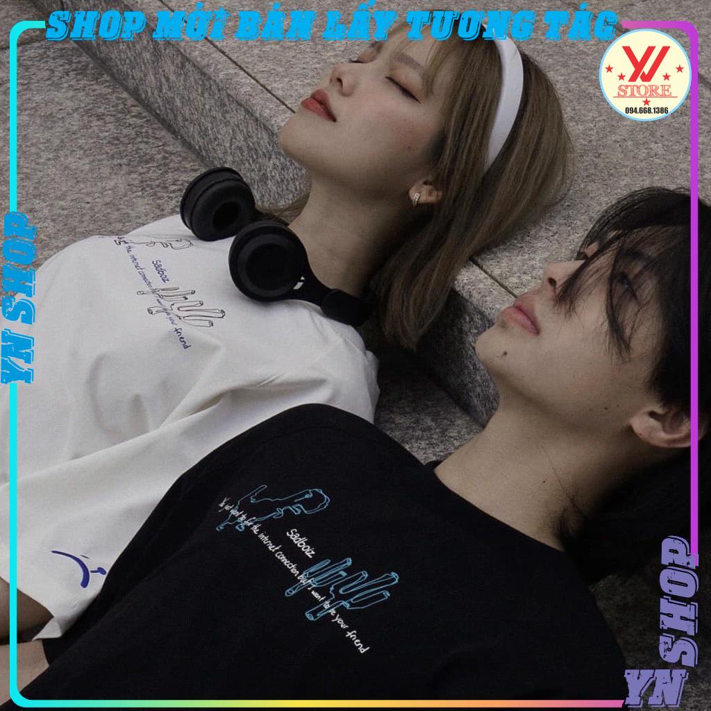 Áo thun tay lỡ sadboiz SADDINO form rộng unisex nam nữ (LOGO K THÊU) YNSHOP