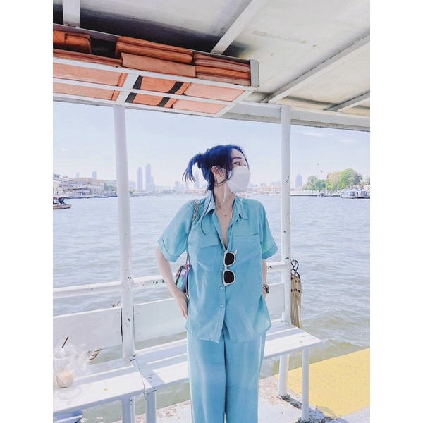 Sét đũi quần suông rộng