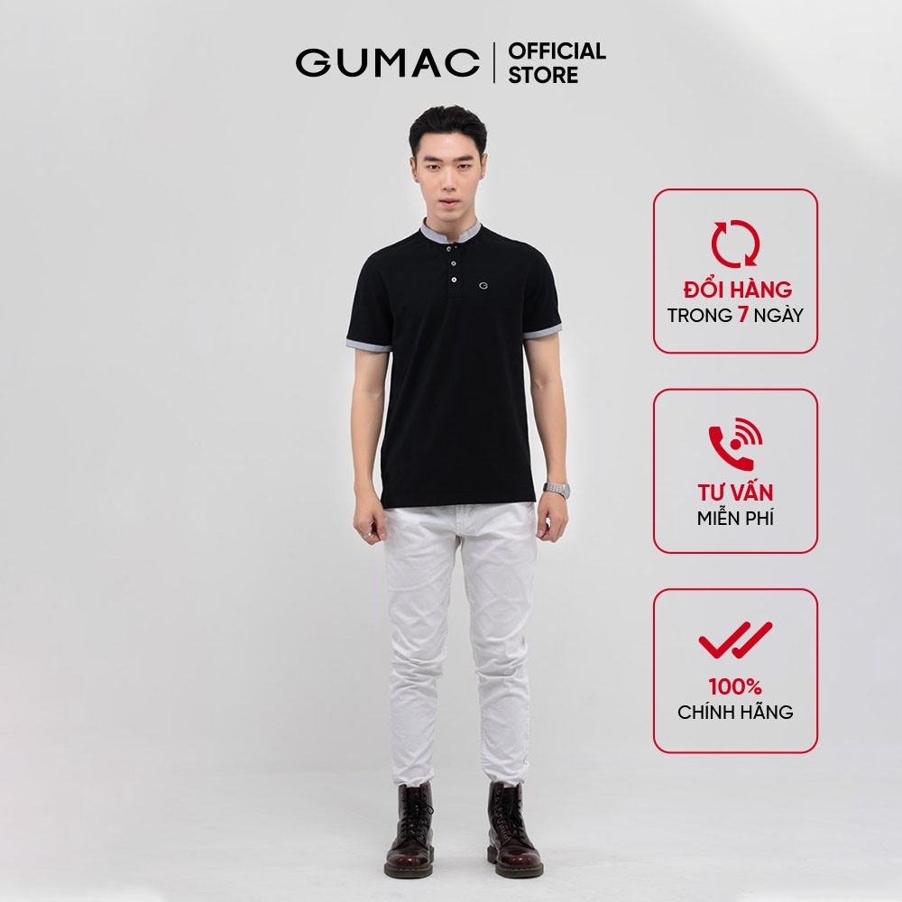 [Mã WABRGUM giảm 10% tối đa 30K đơn 99K] Áo thun polo nam GUMAC cổ trụ bo sọc, lịch lãm phong cách basic ATNB399