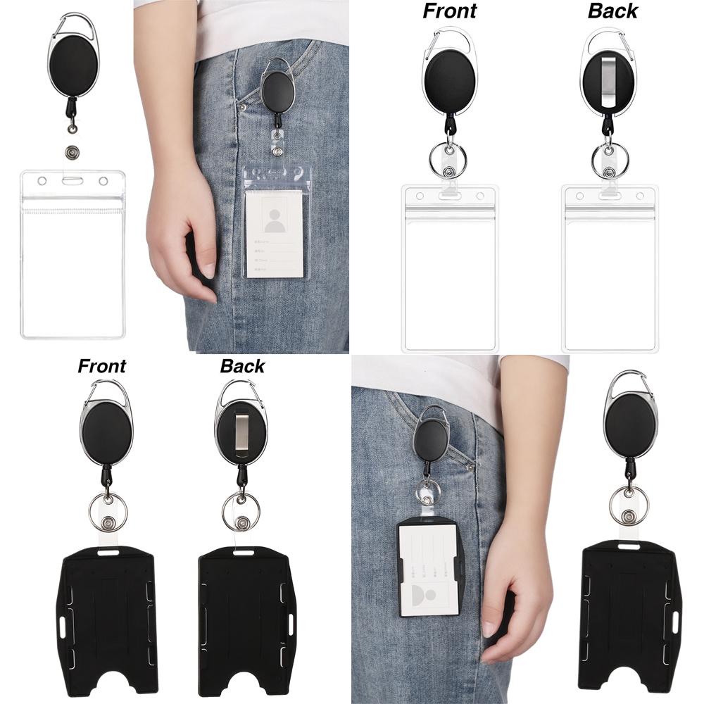 LANFY Hộp Đựng Thẻ Tín Dụng Kèm Móc Khóa Có Thể Thu Gọn Tiện Dụng Cho Nữ Ốp