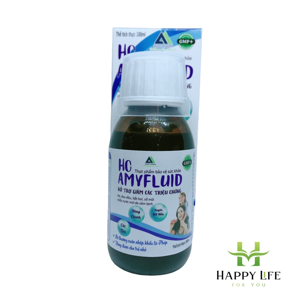 Siro ho thảo dược, siro ho cho bé người lớn bổ phế long đờm AMYFLUID 100ml, nguyên liệu nhập khẩu - Happy Life 4U
