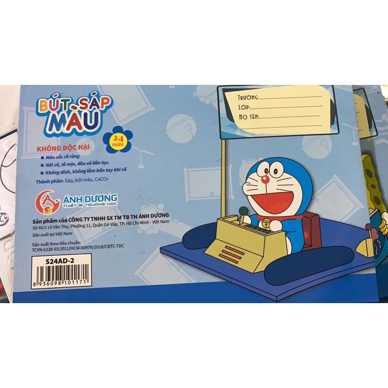 Bút sáp màu Ánh Dương S24AD-2 Binkids 24 bút màu sáp khác nhau hộp các nhân vật hoạt hình ngộ nghĩnh BS01