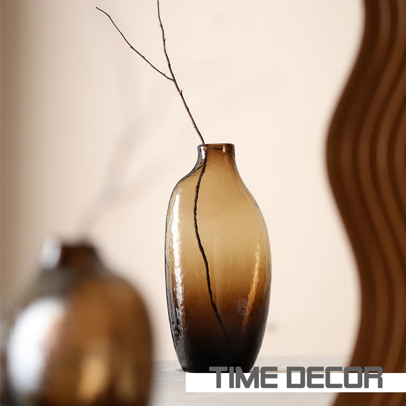 Lọ hoa thuỷ tinh NGHỆ THUẬT Timedecor bình hoa cao cấp trang trí nhà cửa