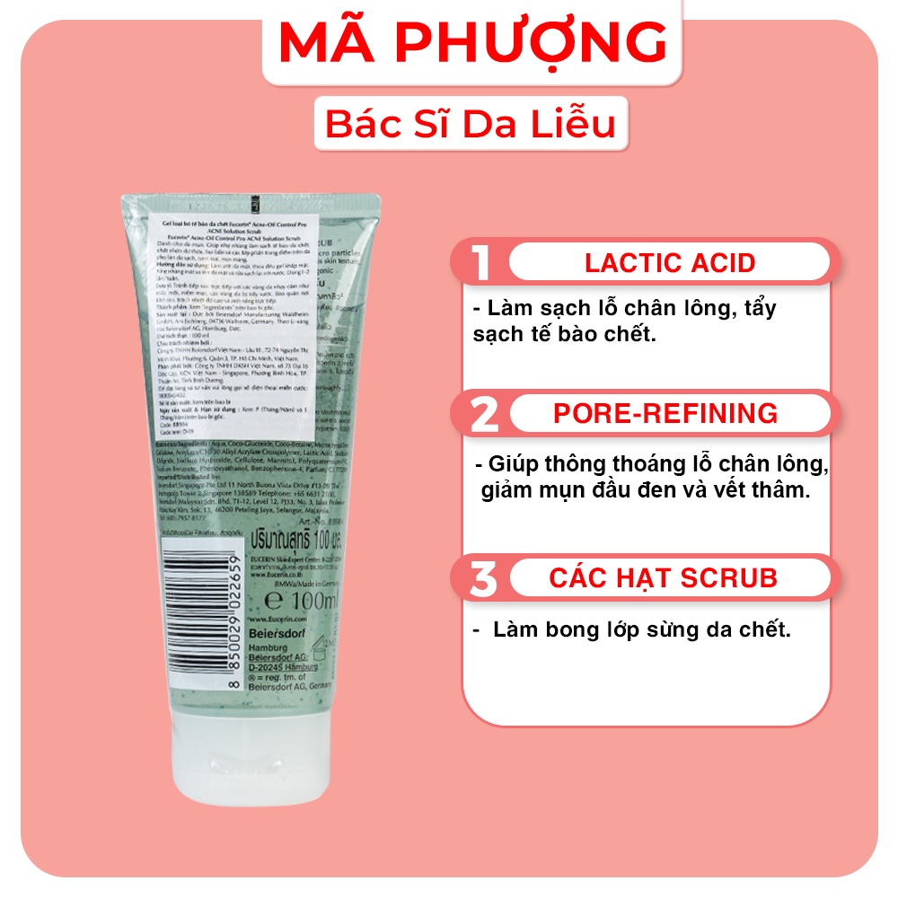 Tẩy Da Chết Da Mụn Eucerin Pro ACNE Solution Scrub 100ml