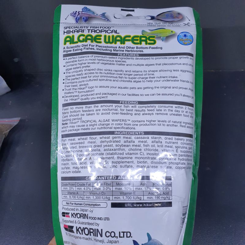 Thức ăn cá Hikari Algae Wafers  (250gram) Thức ăn cho cá tầng đáy cao cấp