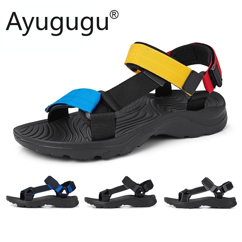 Dép Sandal Thể Thao Chống Trượt Size 36-46 Dành Cho Nam Và Nữ Xăng đan Đen