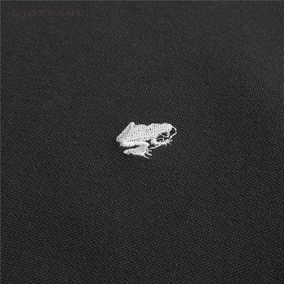 [ Mã 12FASHIONSALE1 giảm 10K đơn 50K ] Áo thun polo GIORDANO 01011388 co giãn thêu hình ếch thời trang cho nam | BigBuy360 - bigbuy360.vn